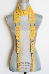 Yellow scarf with rings